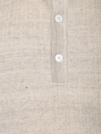 Lardini Ribbed Linen And Cotton-blend Polo Shirt