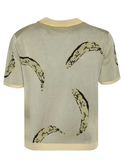 Jacquemus Womens Banana Jacquard Yellow The Marino Banana-print Woven-knitted Polo Top In Multi