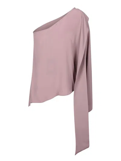 Federica Tosi One-shoulder Cdc Blouse In Pink In Pink