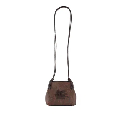 Etro Arnica Xs Shoulder Bag In Signature Brown Canvas