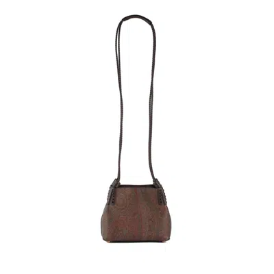 Etro Arnica Xs Shoulder Bag In Signature Brown Canvas