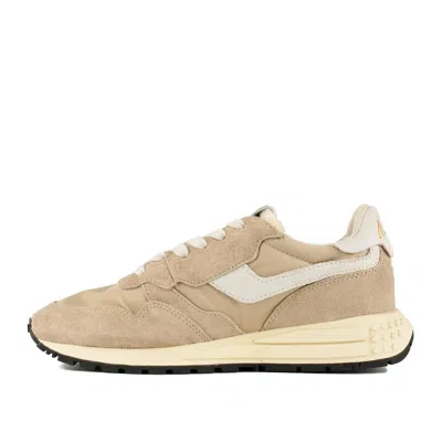Autry Reelwind Low Nylon And Leather Craquele Pepper And White Sneakers