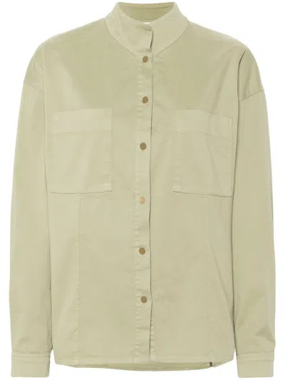 Forte Forte Cotton Blend Twill Mandarin Collar Shirt