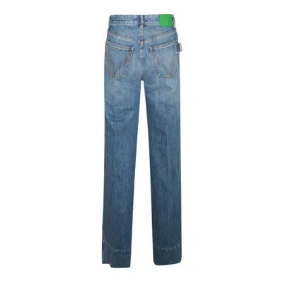 Bottega Veneta Mid Blue Cotton Pants In Blue