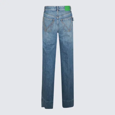 Bottega Veneta Mid Blue Cotton Pants In Blue