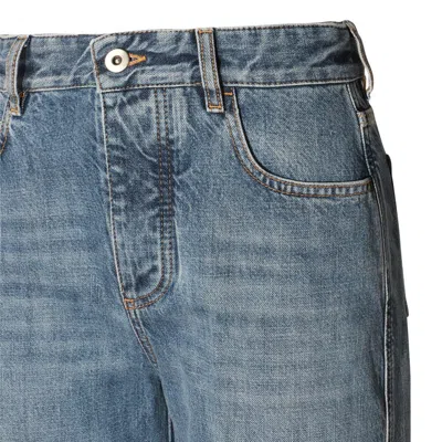 Bottega Veneta Mid Blue Cotton Pants In Blue