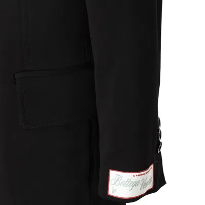 Bottega Veneta Matte Jersey Double Breasted Duster In Black