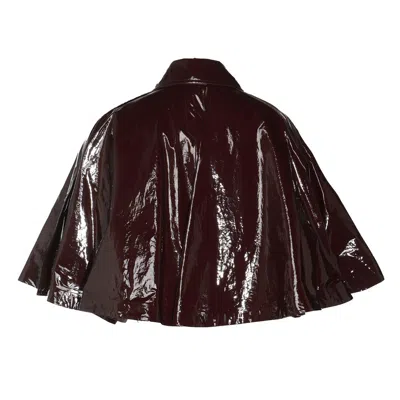 Chloé Glossy Cape Silhouette Jacket In Brown