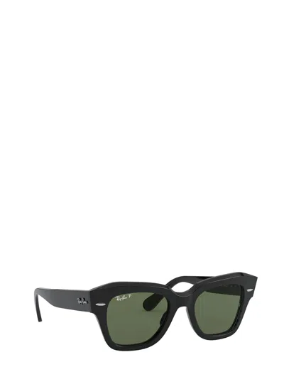 Ray Ban Rb2186 Rectangular-frame Acetate Sunglasses In Black