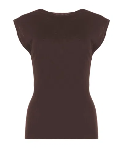 Philosophy Di Lorenzo Serafini Layered Boat Neck Blouse In Brown