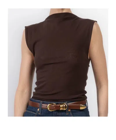 Philosophy Di Lorenzo Serafini Layered Boat Neck Blouse In Brown
