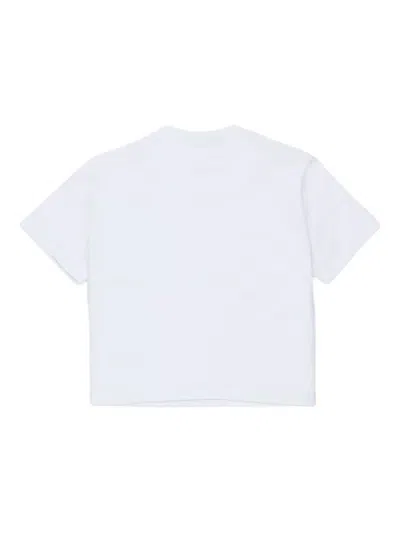 Dsquared2 T-shirt Cropped In Jersey Con Taschino In White