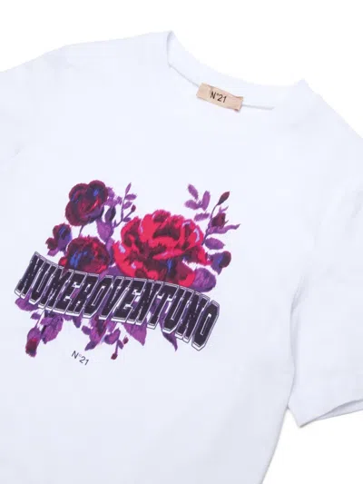 N°21 Floral-print T-shirt In White