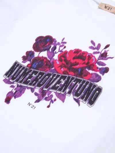 N°21 Floral-print T-shirt In White