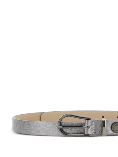 Gianni Chiarini Metallic Buckle Belt In Gray