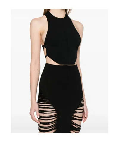 Philosophy Di Lorenzo Serafini Open-back Crop Top In Black