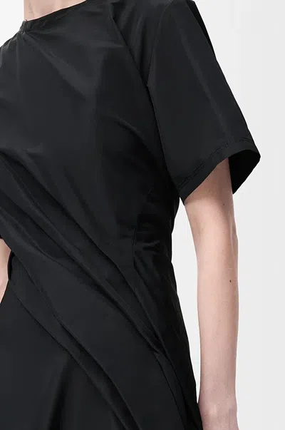 Loewe Mini Dress In Luxurious Polyester-silk Blend In Black