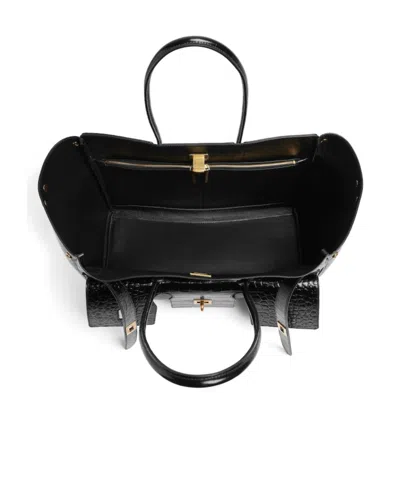 Balenciaga Medium Bel Air Carry All Croc Emobssed Leather Tote