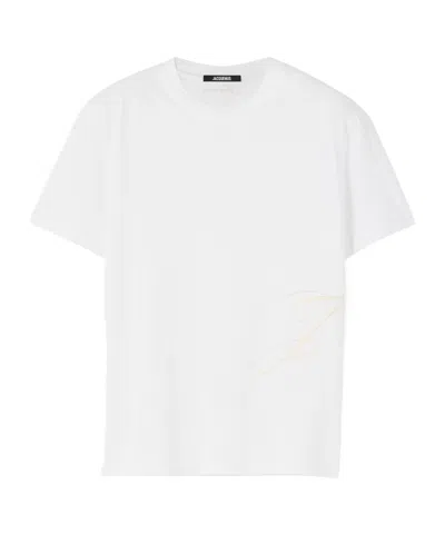 Jacquemus J Embroidered Crew Neck T-shirt In White