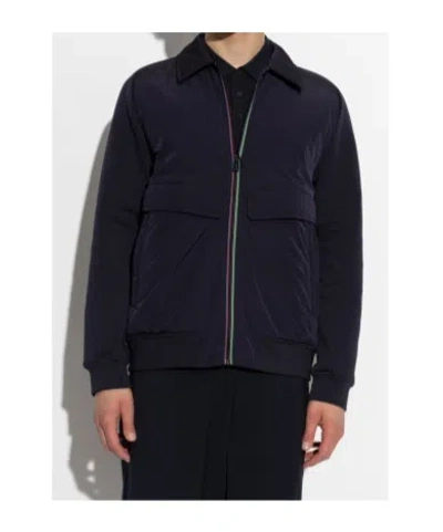 Paul Smith Ps  Zip-up Shirt Jacket In Blue