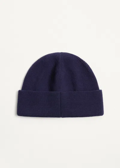 Valentino Cotton And Wool Blend Beanie With Turn-up Brim