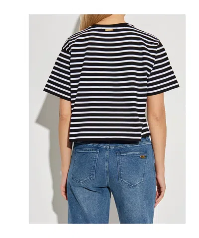 Michael Michael Kors Striped-pattern Logo-patch T-shirt