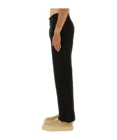 Mm6 Maison Margiela Black Jeans With Multi-pocket Design And Silver Rivets In Black
