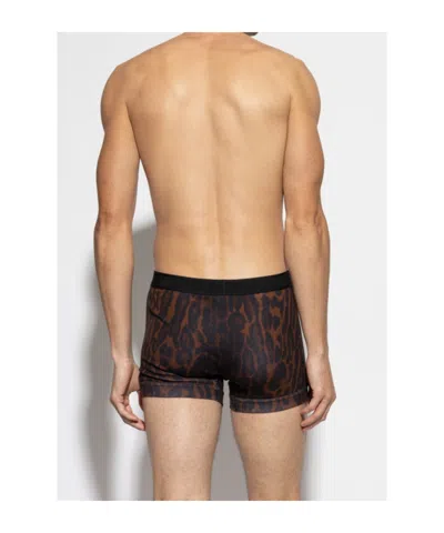 Tom Ford Leopard-print Boxers In Brown