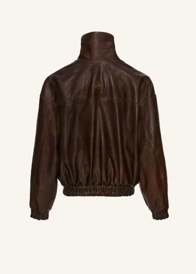 Magda Butrym Oversized High Neck Leather Jacket