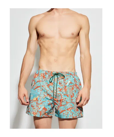 Paul Smith Elastic Waist Swimming Trunks In Multi