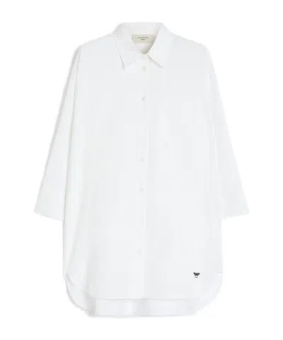 Weekend Max Mara Oversized Cotton Oxford Shirt In White
