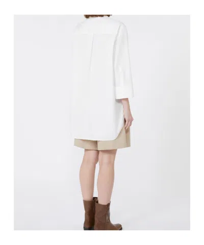 Weekend Max Mara Oversized Cotton Oxford Shirt In White