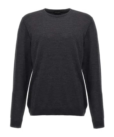 Roberto Collina Crewneck Knitted Sweater In Black