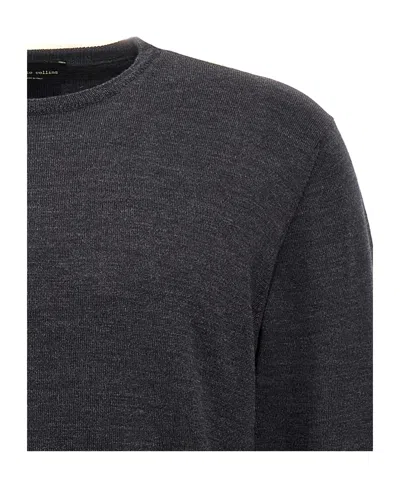 Roberto Collina Crewneck Knitted Sweater In Black
