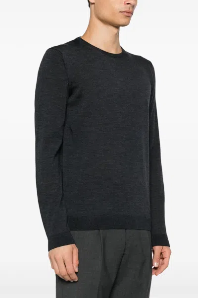 Roberto Collina Crewneck Knitted Sweater In Black