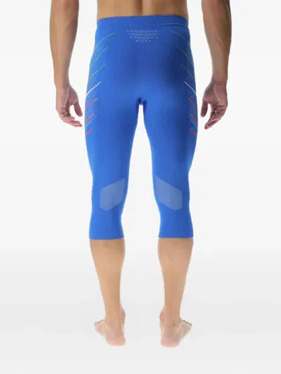 Uyn Natyon Three-stripe Patterned Performance Leggings In Blue
