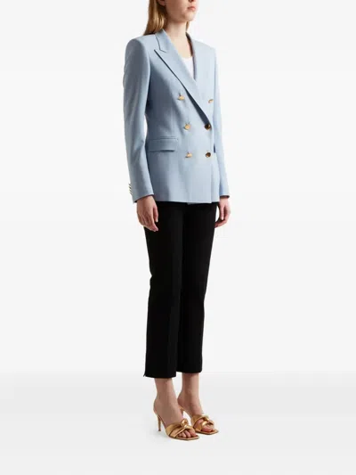 Tagliatore Double-breasted Gold-button Blazer In Blue