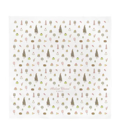 Atelier Choux Cotton Sweetie Pie Swaddle In White