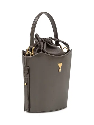Ami Alexandre Mattiussi Ami Paris Ami Paris Bucket Bag In Gray