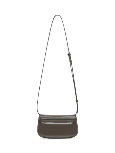 Ami Alexandre Mattiussi Grey Glazed Leather Small Crossbody Paris Paris Bag Grey In Black