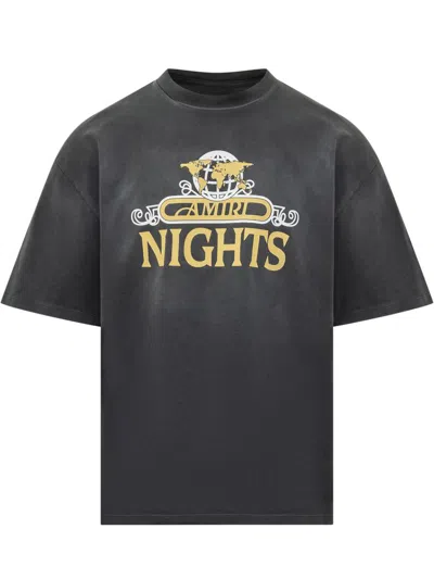 Amiri Nights Oversized Tee In Black