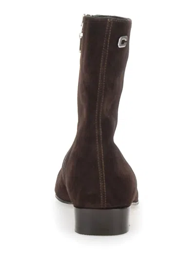 Carel Paris Aiglon Zip Suede Ankle Boots In Brown