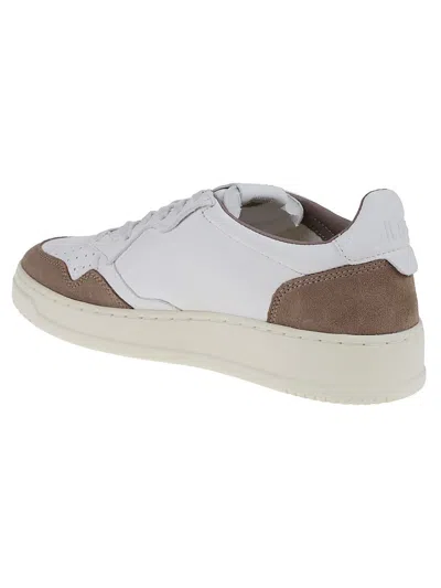 Autry Medalist Low Sneakers In Goatskin And Suede In Multi