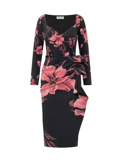 Chiara Boni La Petite Robe Silvheart Floral-print Draped Midi Dress In Multi