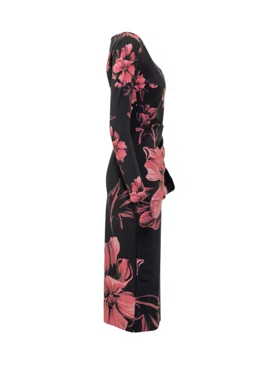 Chiara Boni La Petite Robe Silvheart Floral-print Draped Midi Dress In Multi