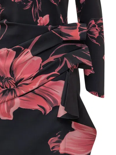 Chiara Boni La Petite Robe Silvheart Floral-print Draped Midi Dress In Multi