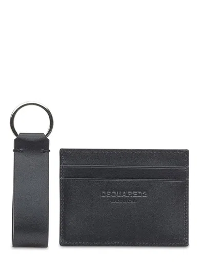Dsquared2 Cc Holder+key Ring In Black