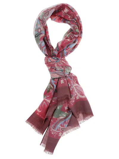 Etro Paisley Printed Frayed Scarf In Multi