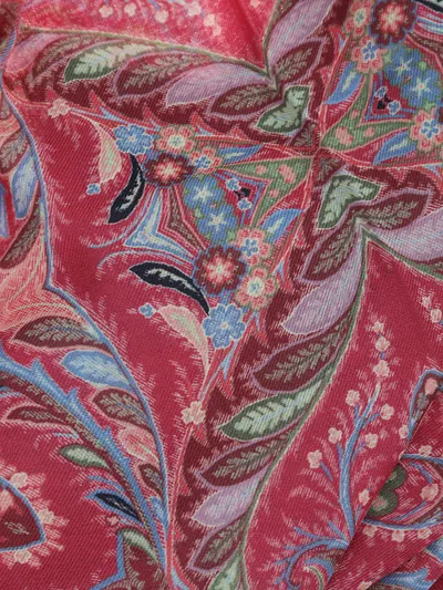Etro Paisley Printed Frayed Scarf In Multi