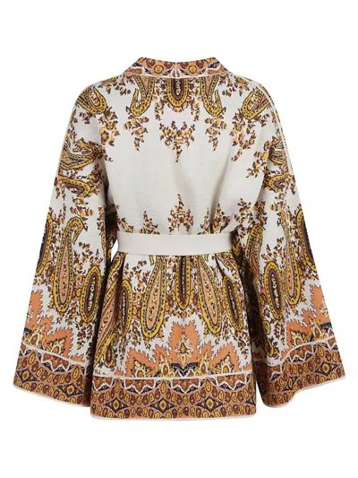 Etro Long-sleeved Knitted Cardigan In Multi